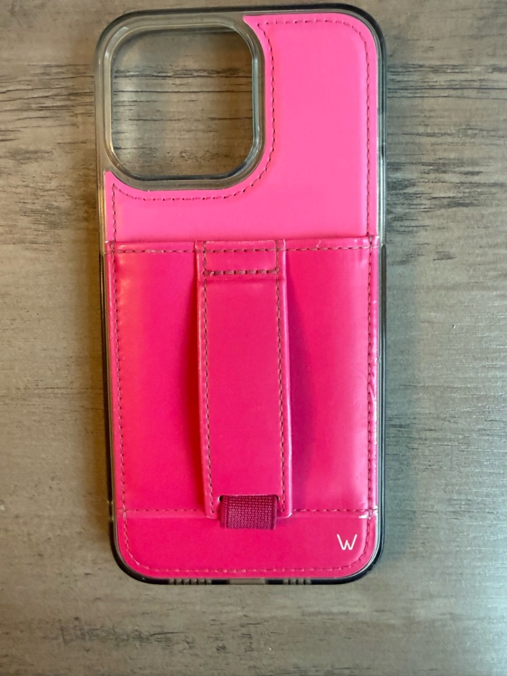 Hot Pink Wallet Phone Case with Hand Strap